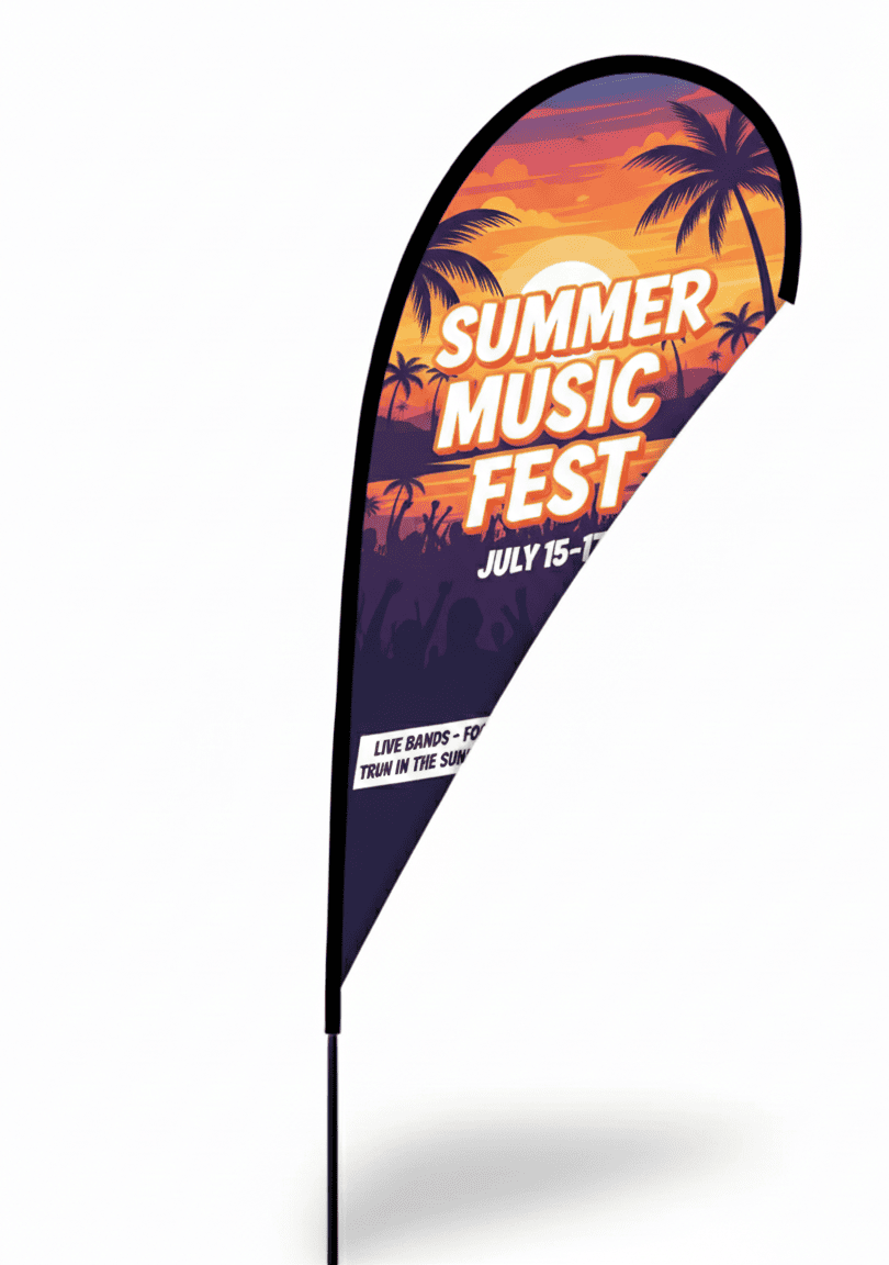 single sided teardrop flag