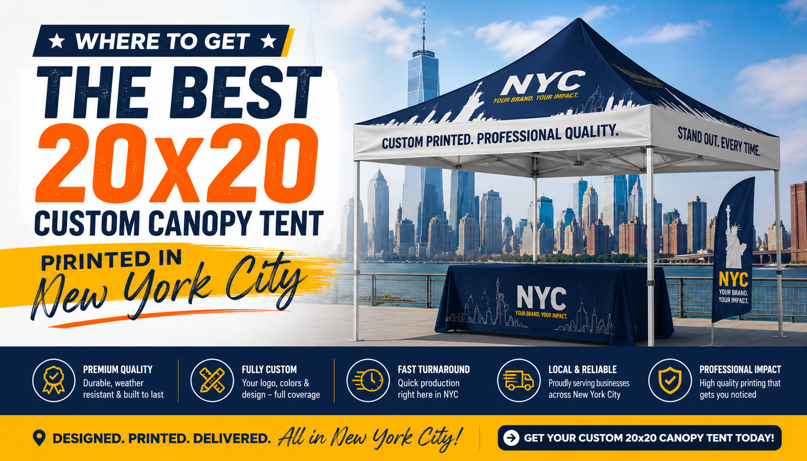 Where to Get the Best 20x20 Custom Canopy Tent Printed in New York City